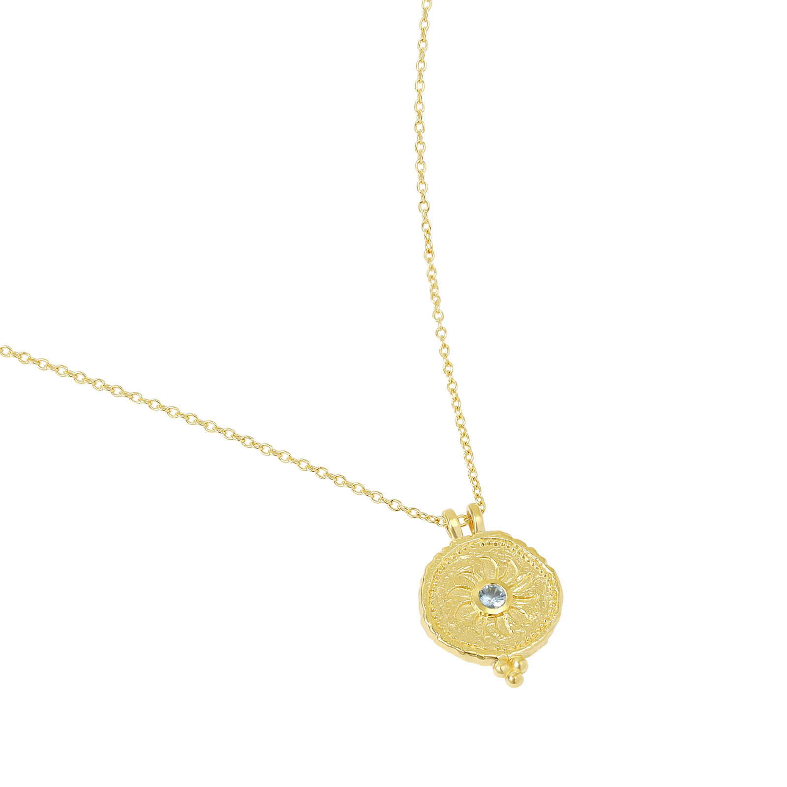 Helios Blue Topaz Necklace Gold