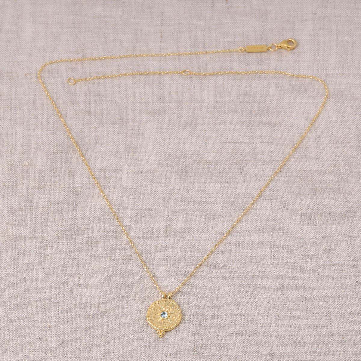 Helios Blue Topaz Necklace Gold