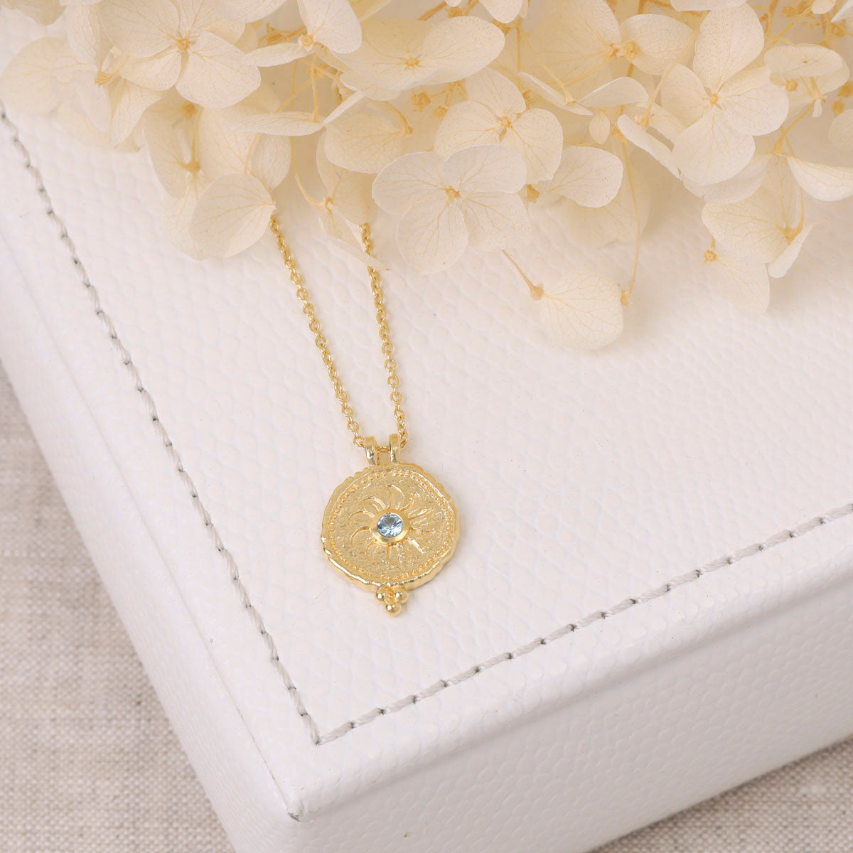 Helios Blue Topaz Necklace Gold