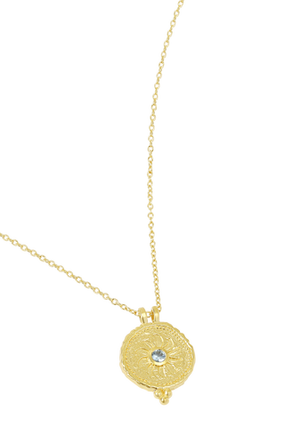 Helios Blue Topaz Necklace Gold