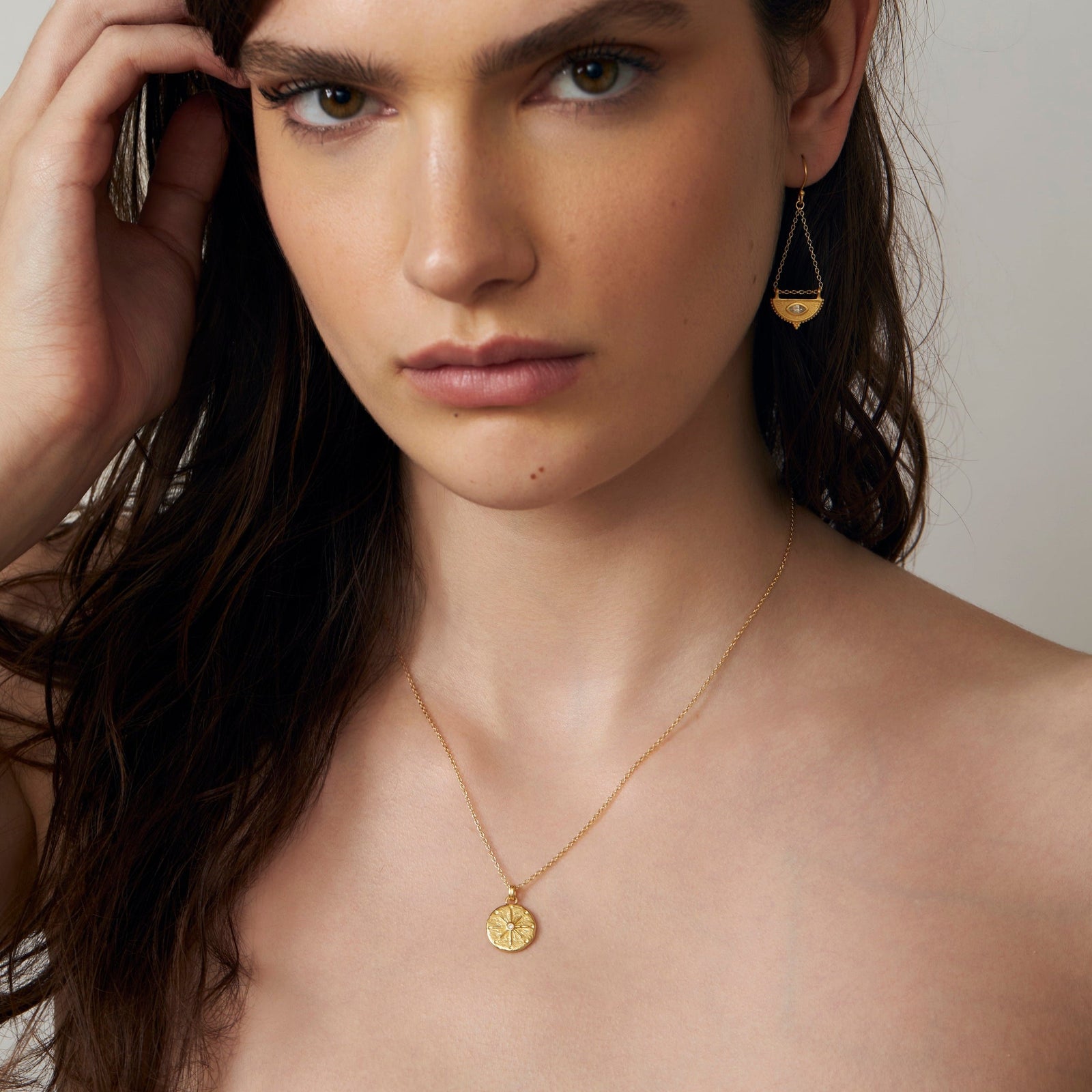 Celestial Compass Necklace Gold