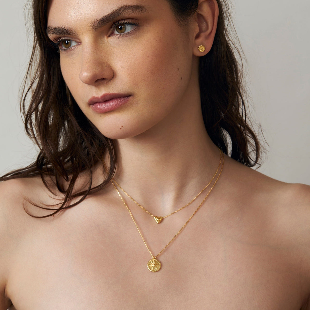 Full Heart Necklace Gold