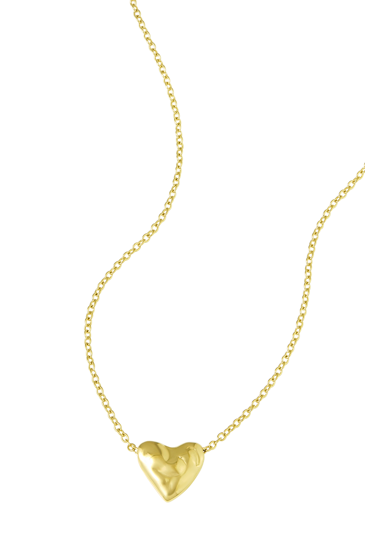 Full Heart Necklace Gold