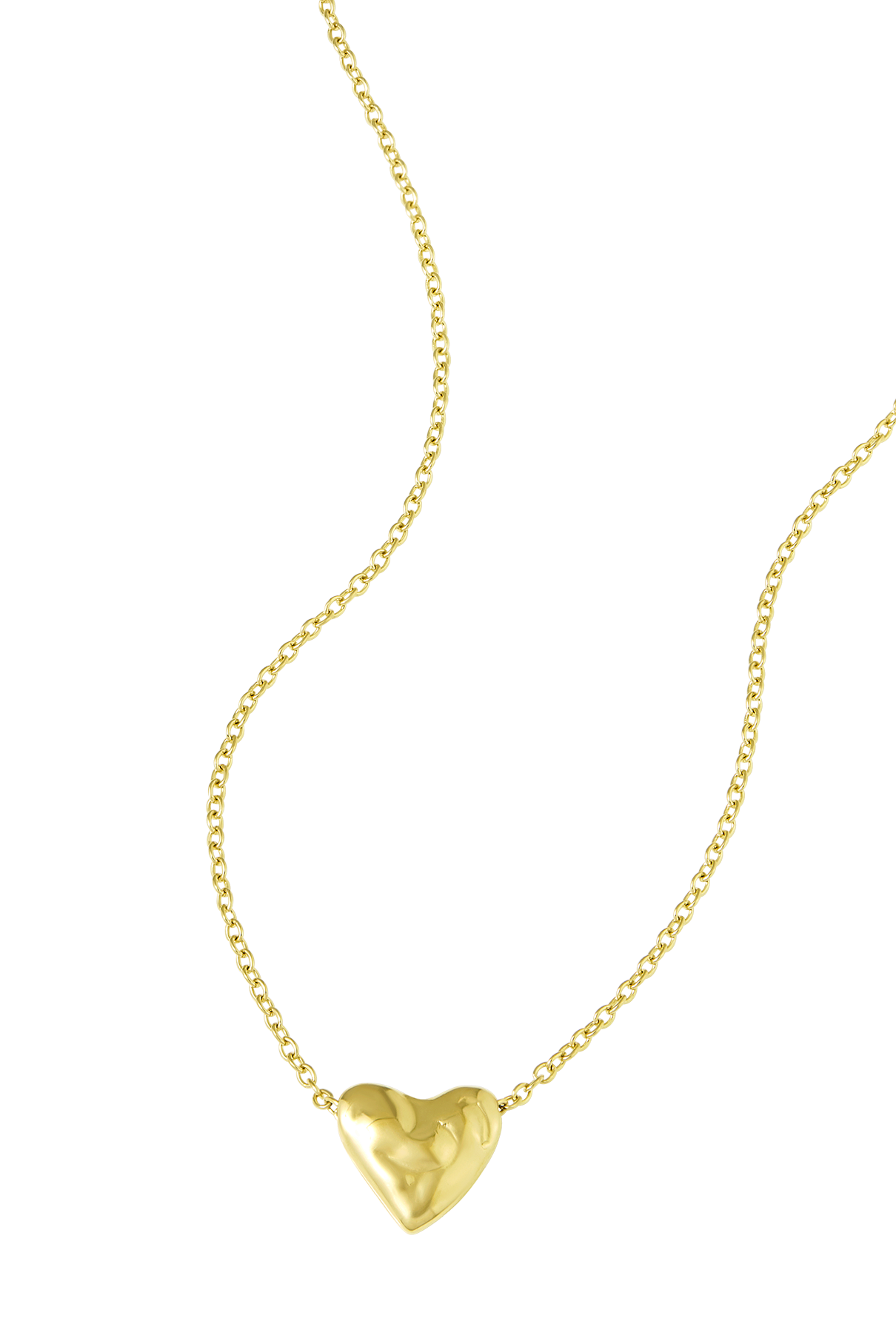 Full Heart Necklace Gold