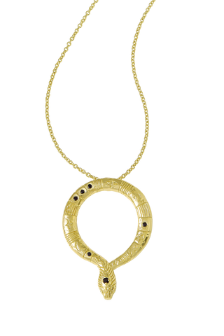 Lunara Serpent Black Spinel Necklace Gold