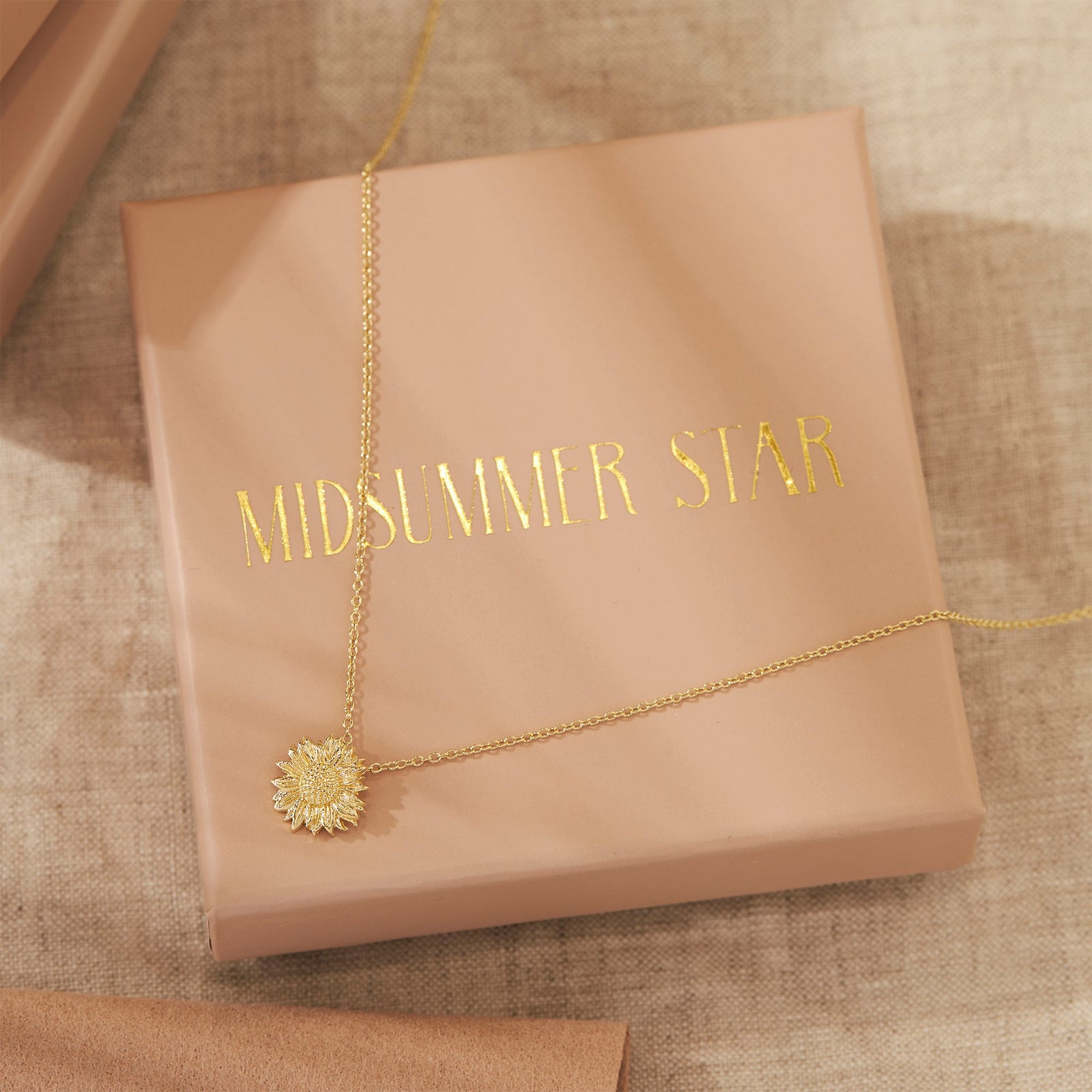 Wild Sunflower Necklace Gold