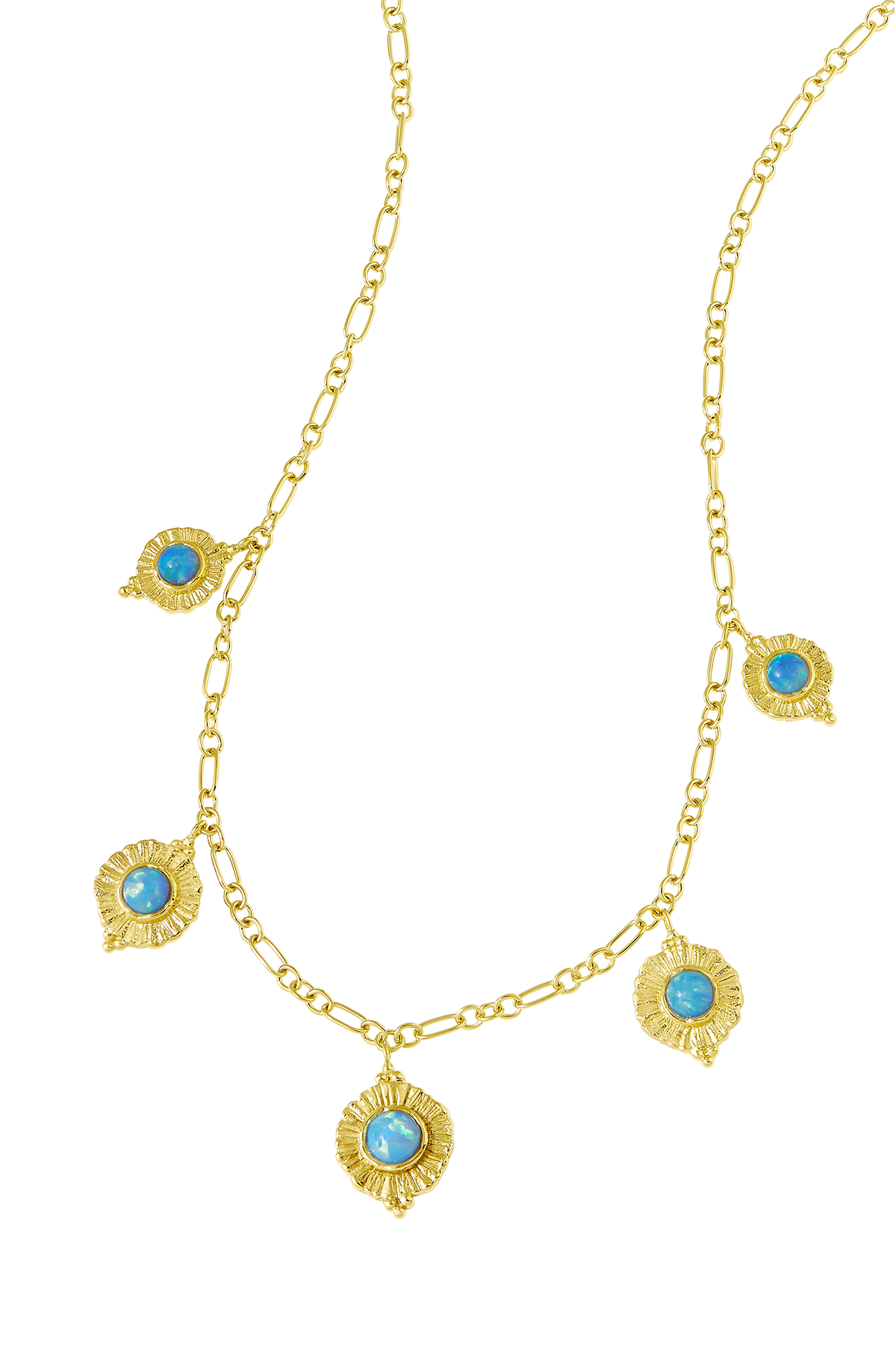 Dreamy Veya Azure Opal Necklace Gold