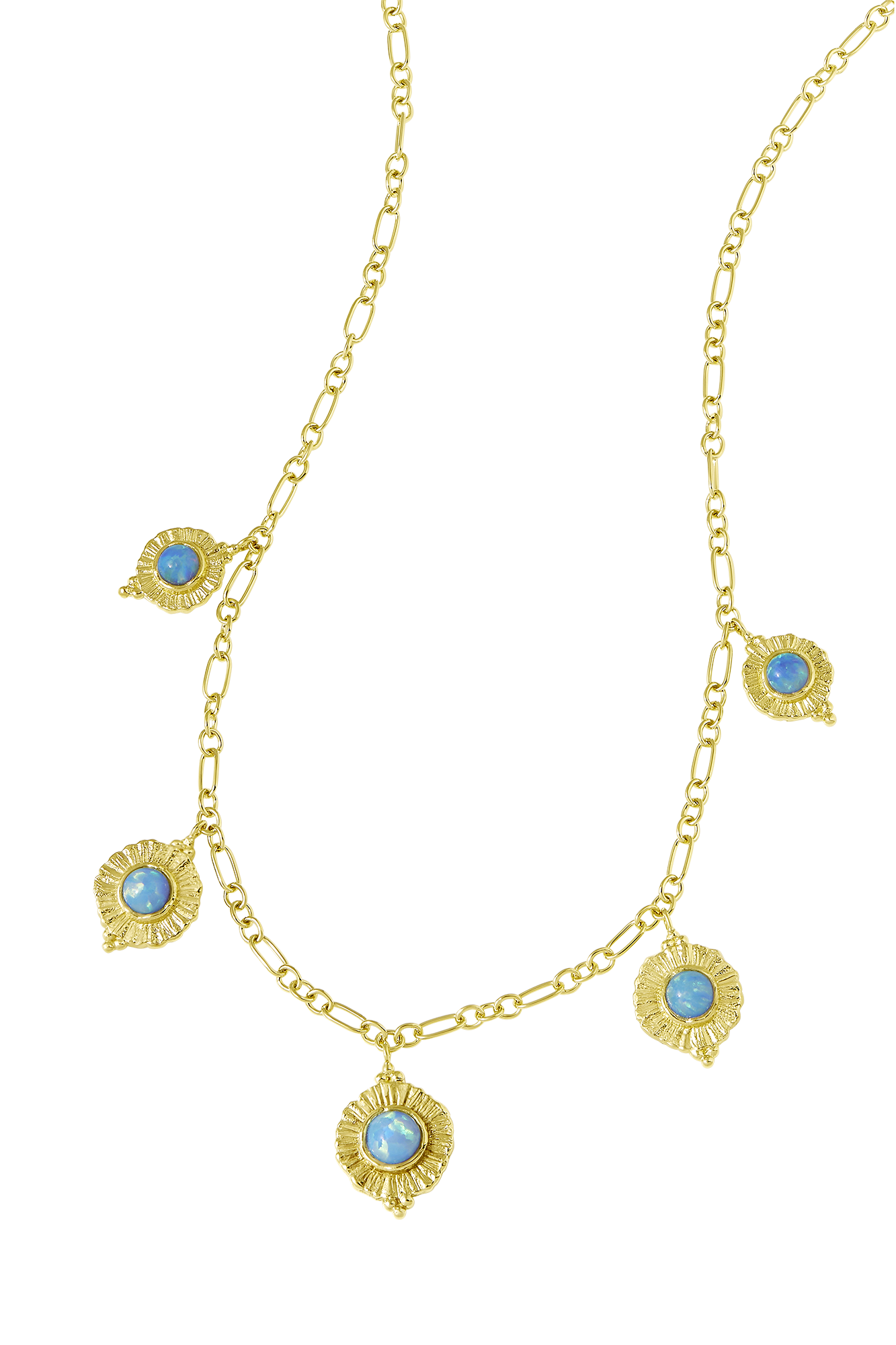 Dreamy Veya Azure Opal Necklace Gold