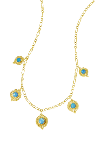 Dreamy Veya Azure Opal Necklace Gold