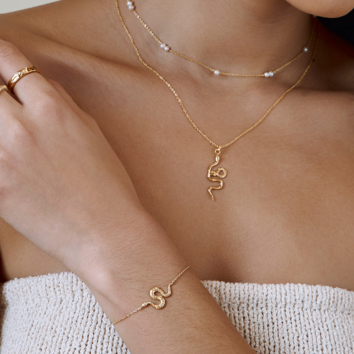 Lunara Serpent Bracelet Gold