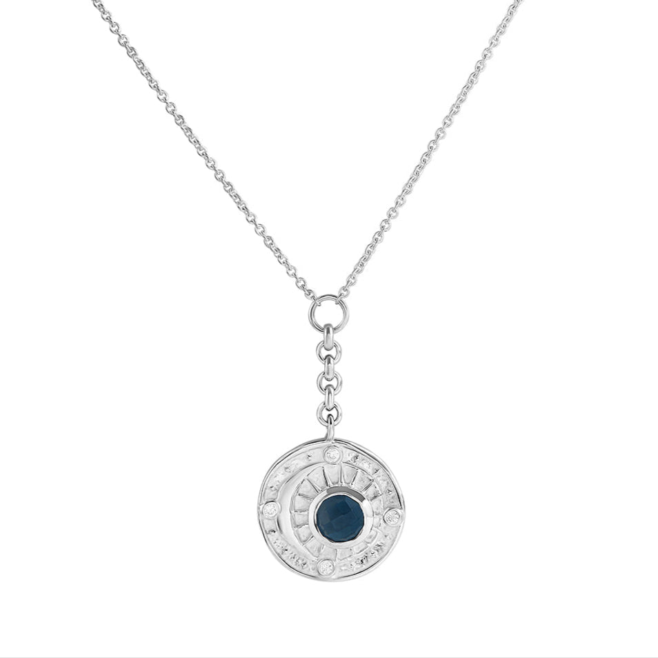 Celestial Amulet Blue Topaz Necklace