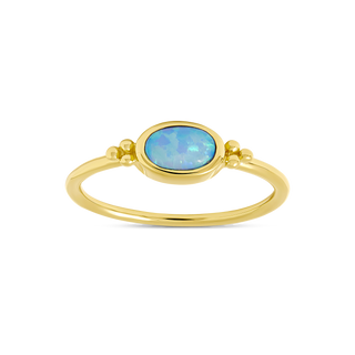 The Visionary Azure Opal Ring Gold - 6