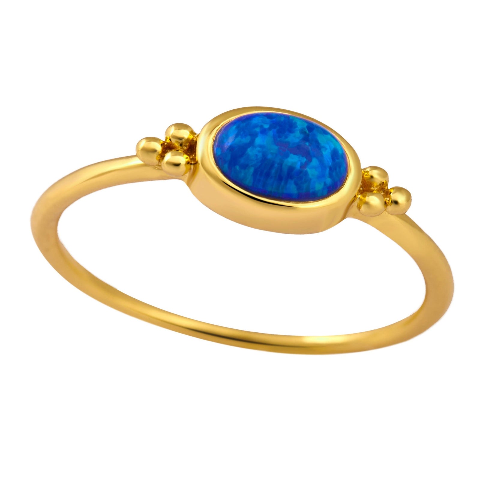 The Visionary Blue Opal Gold Ring