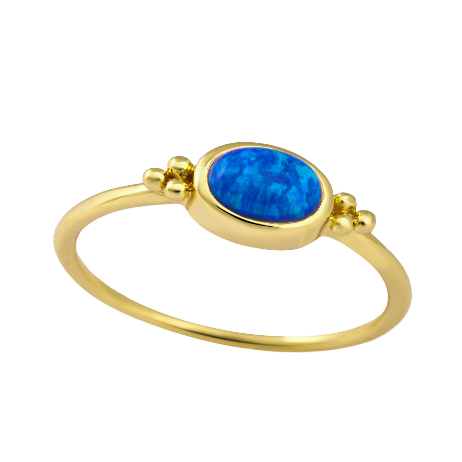 The Visionary Blue Opal Gold Ring