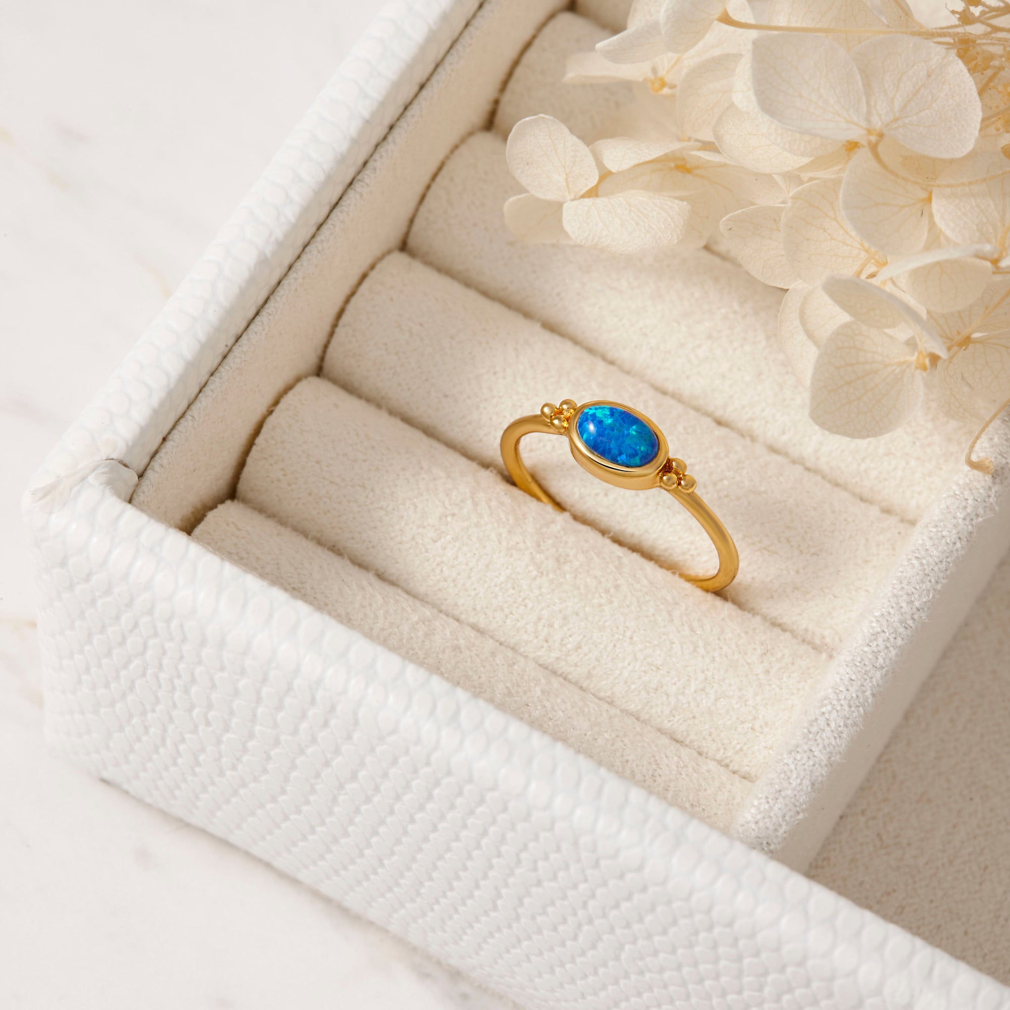 The Visionary Blue Opal Gold Ring