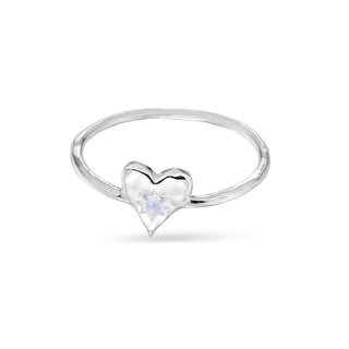 Love Heart Moonstone Ring - 5