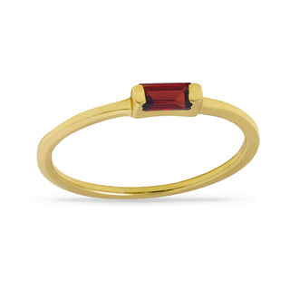 Lumen Garnet Baguette Ring Gold - 5