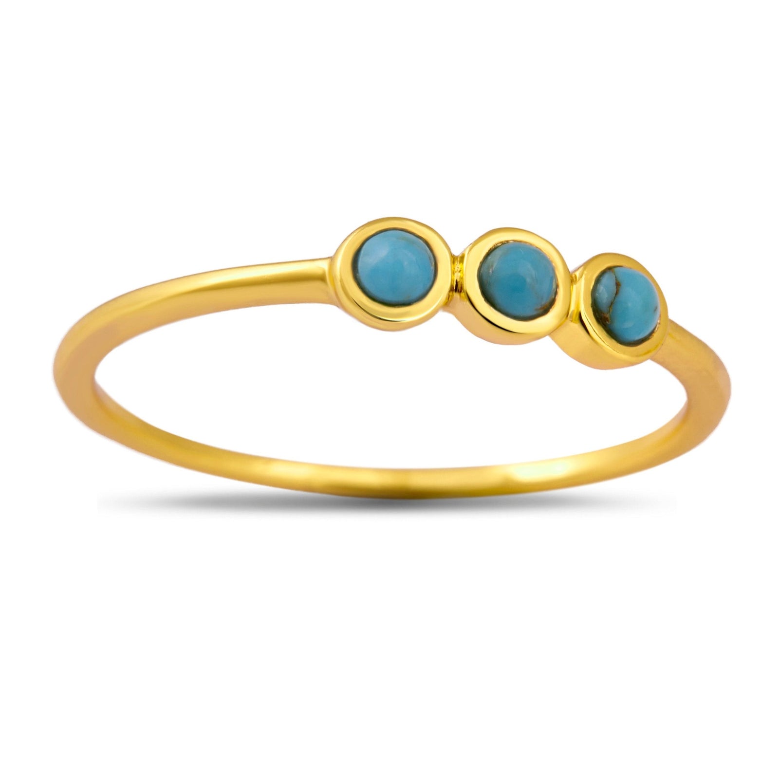 Trinity Turquoise Gold Ring