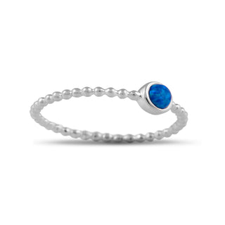Halo Blue Opal Ring - 5