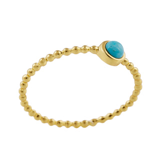 Halo Turquoise Gold Ring - 5