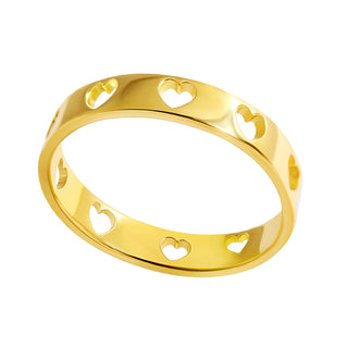 Heart Band Ring Gold - 5