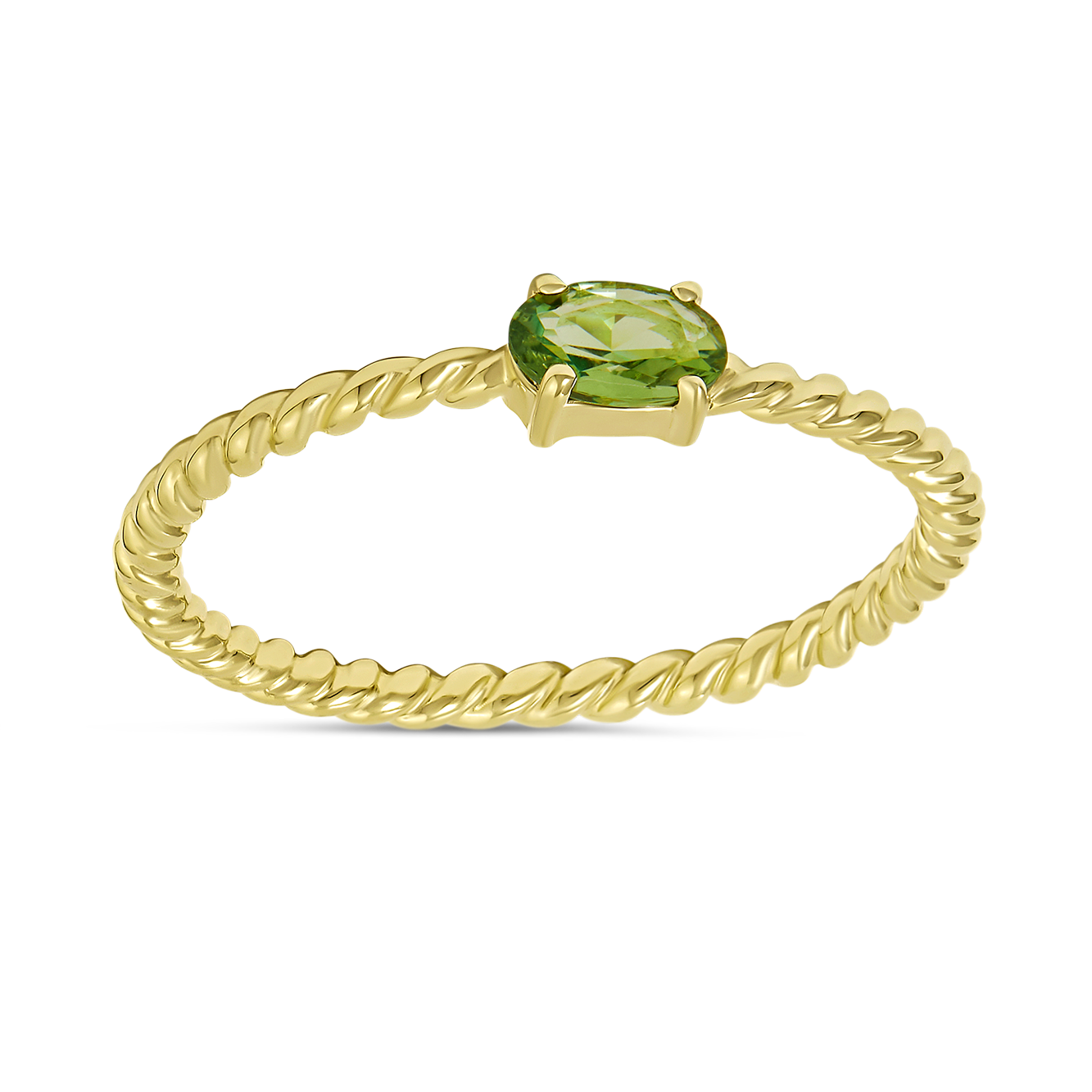 Interwoven Peridot Ring Gold