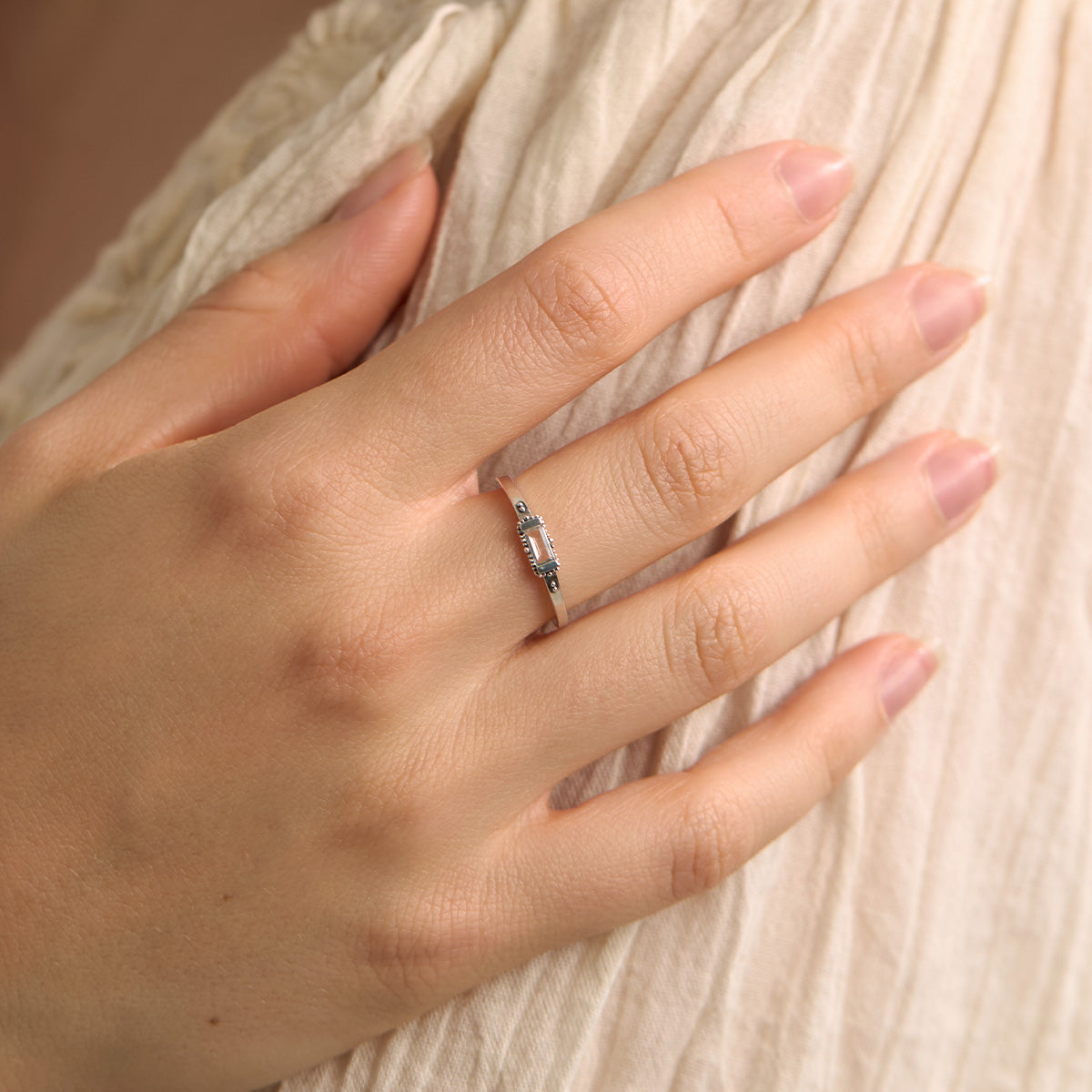 Enigmatic White Topaz Ring