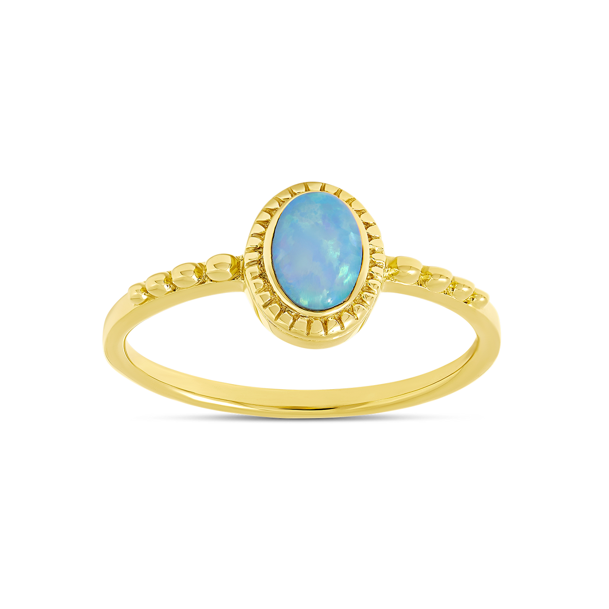 Majestic Azure Opal Ring Gold