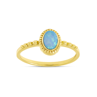 Majestic Azure Opal Ring Gold - 6
