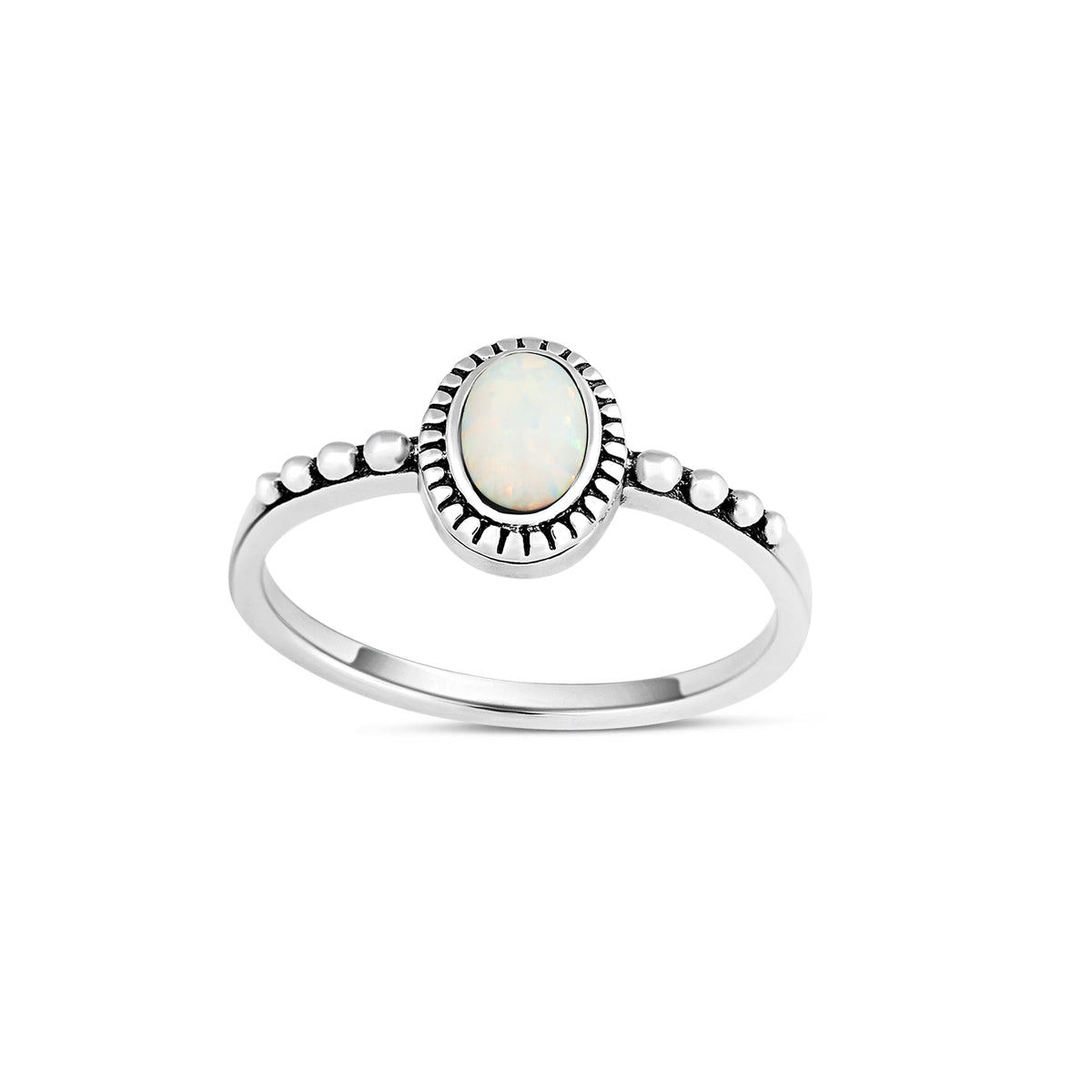 Majestic White Opal Ring