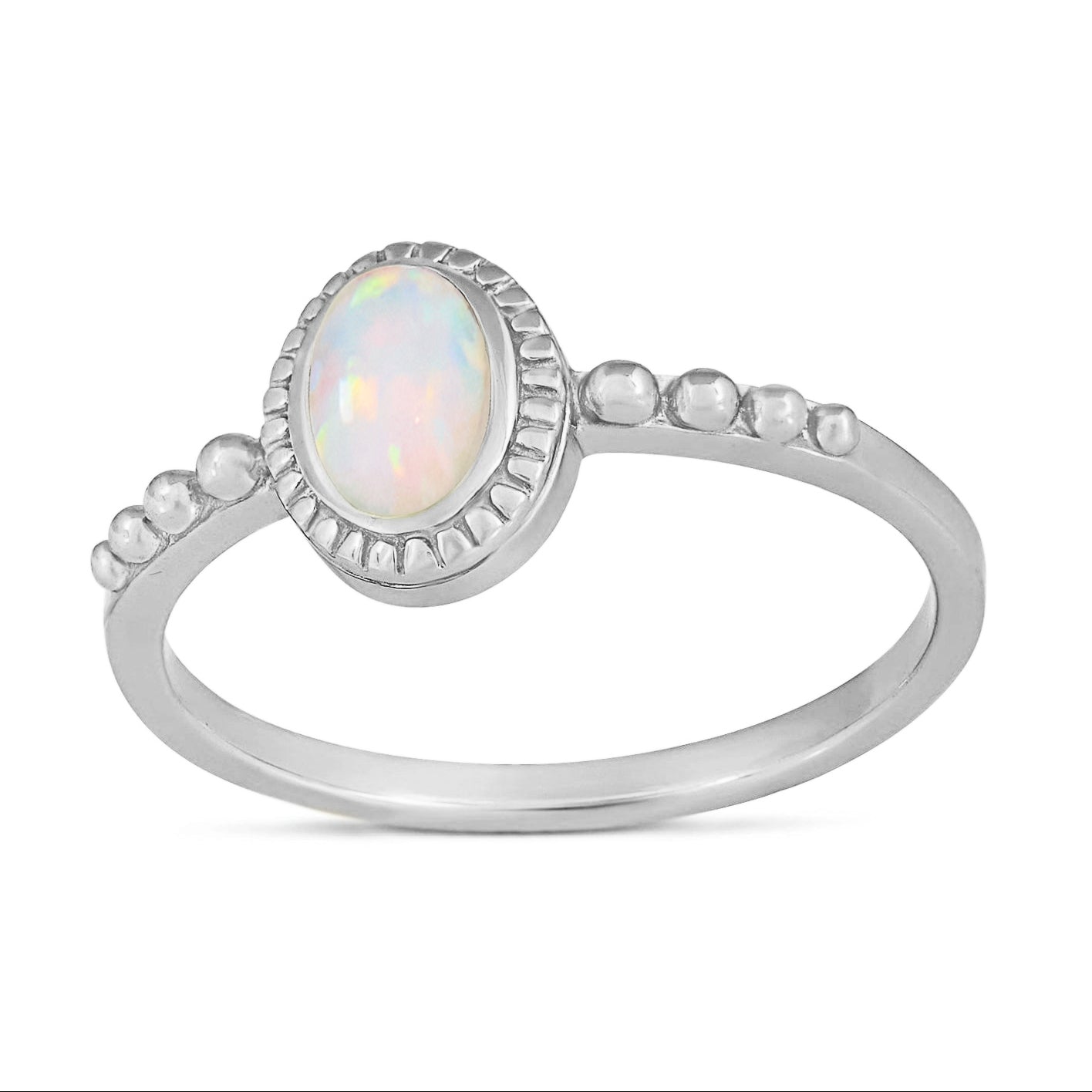Majestic White Opal Ring