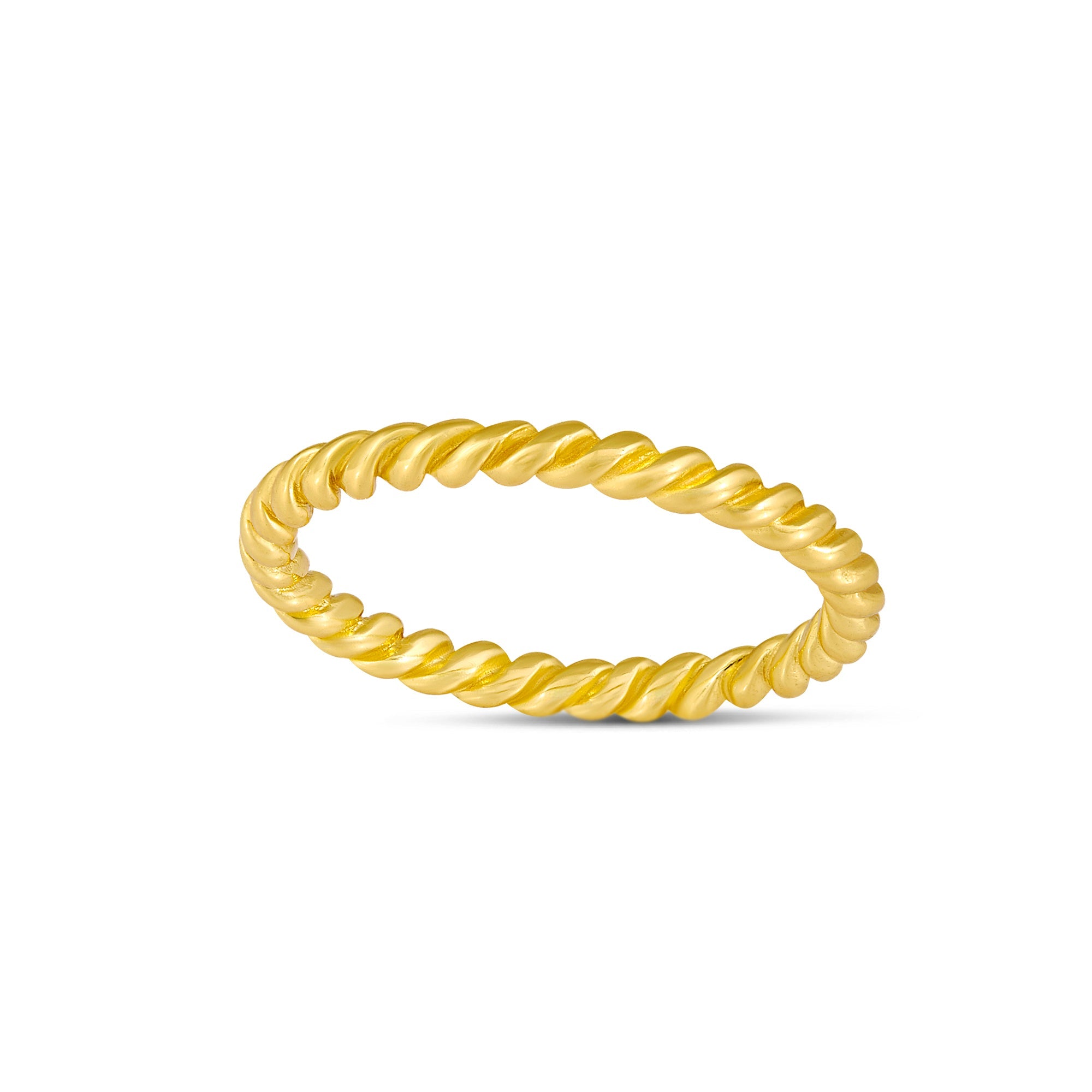 Rope Twist Gold Ring Band