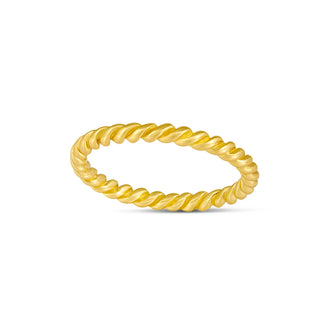 Rope Twist Gold Ring Band - 5
