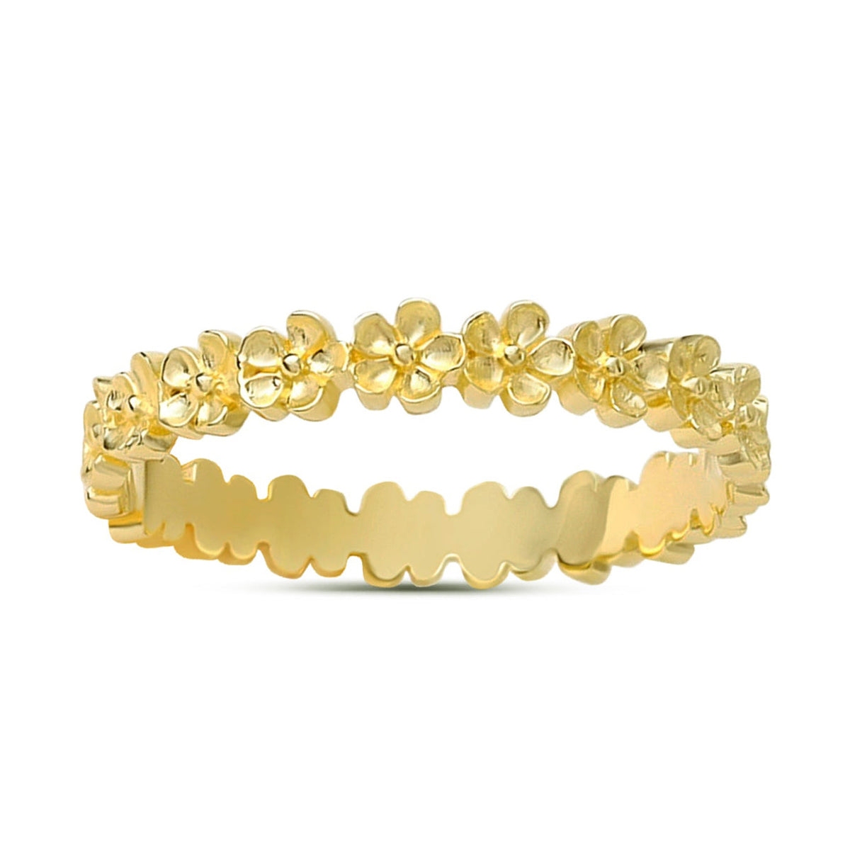 Blossom Chain Ring Gold