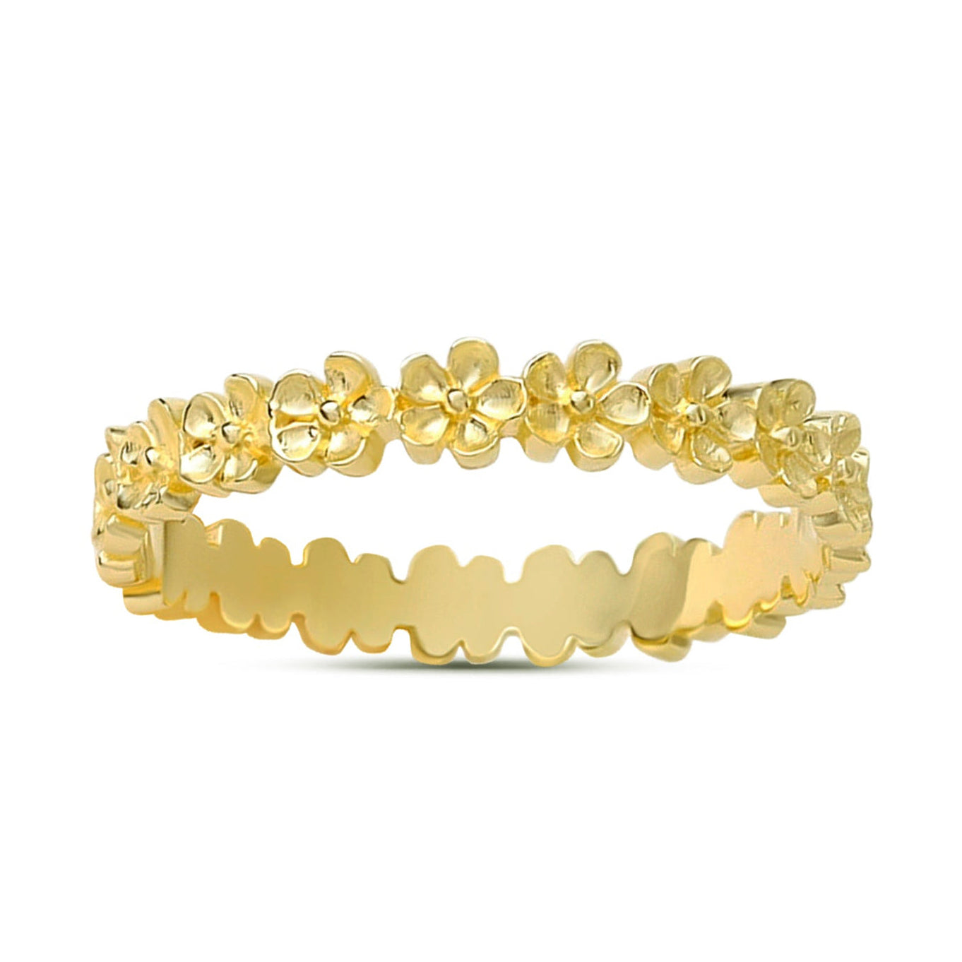 Blossom Chain Ring Gold