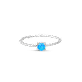 Entwined Blue Opal Ring - 5