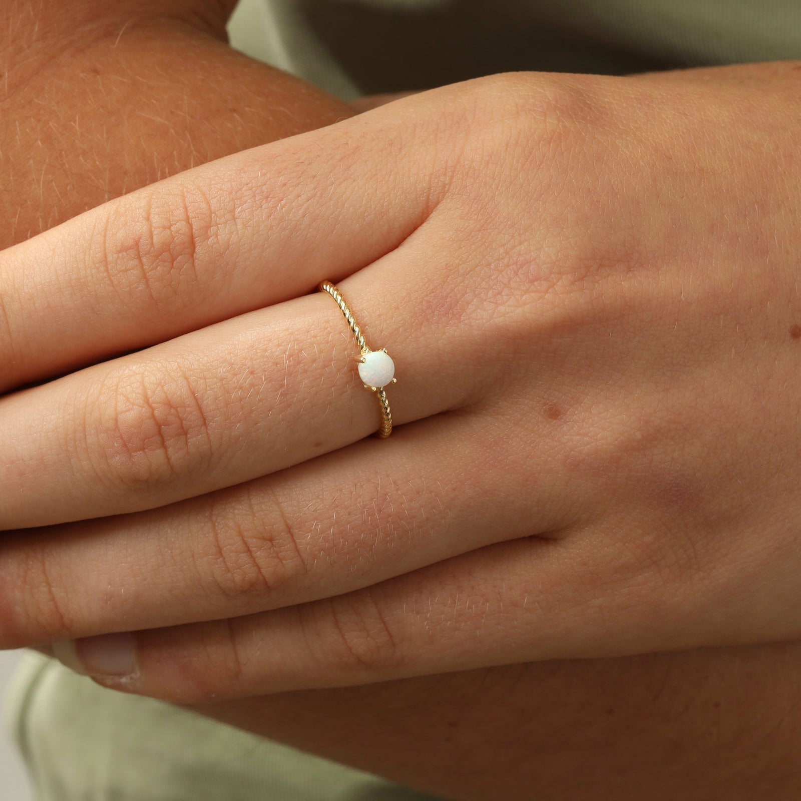 Entwined Opal Ring Gold