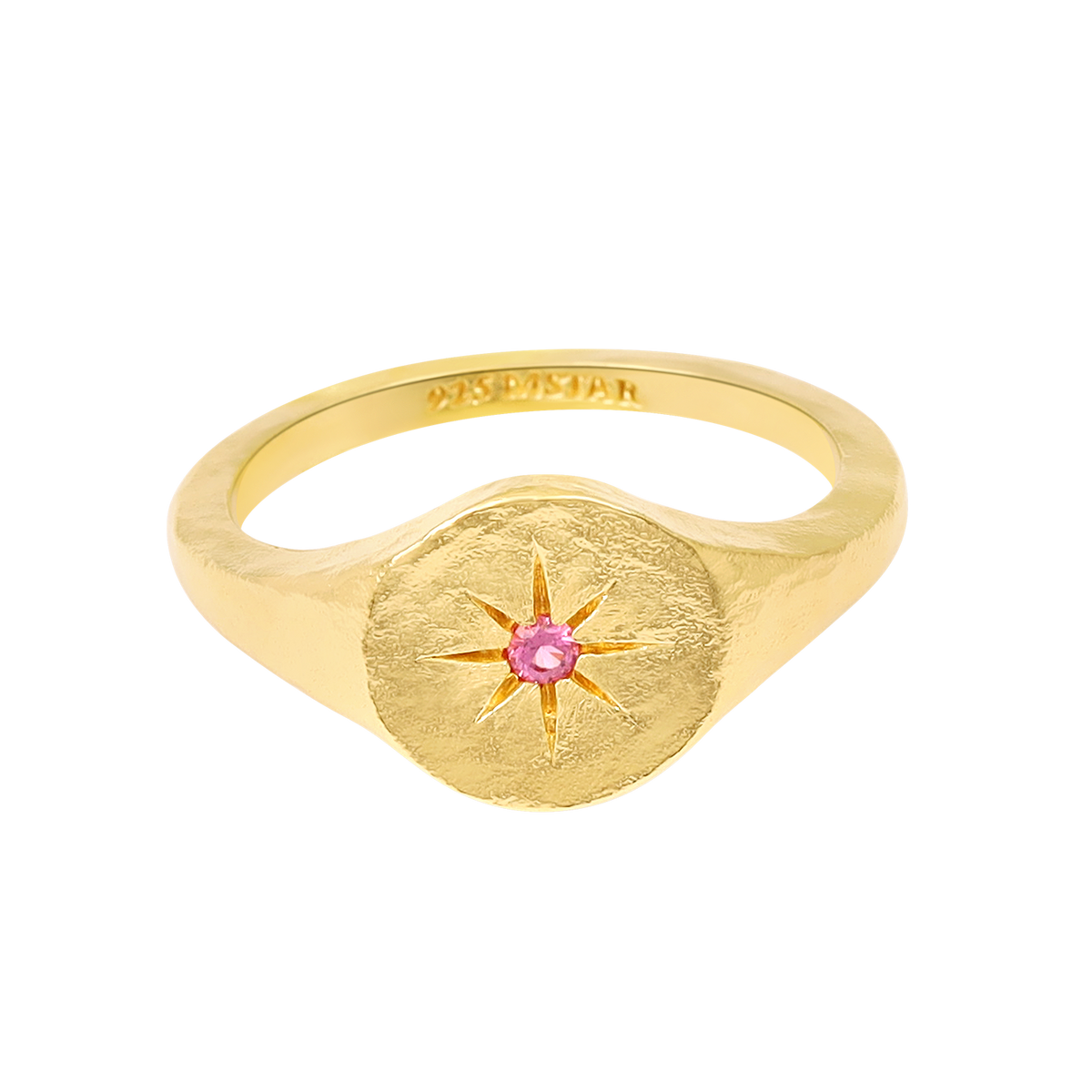 Enchanted Star Pink Tourmaline Ring Gold