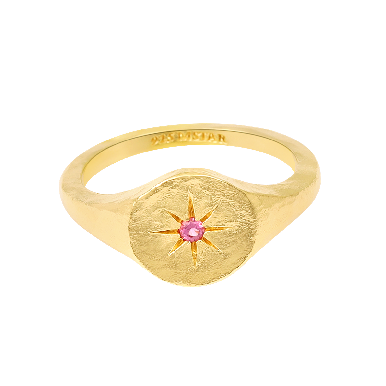 Enchanted Star Pink Tourmaline Ring Gold