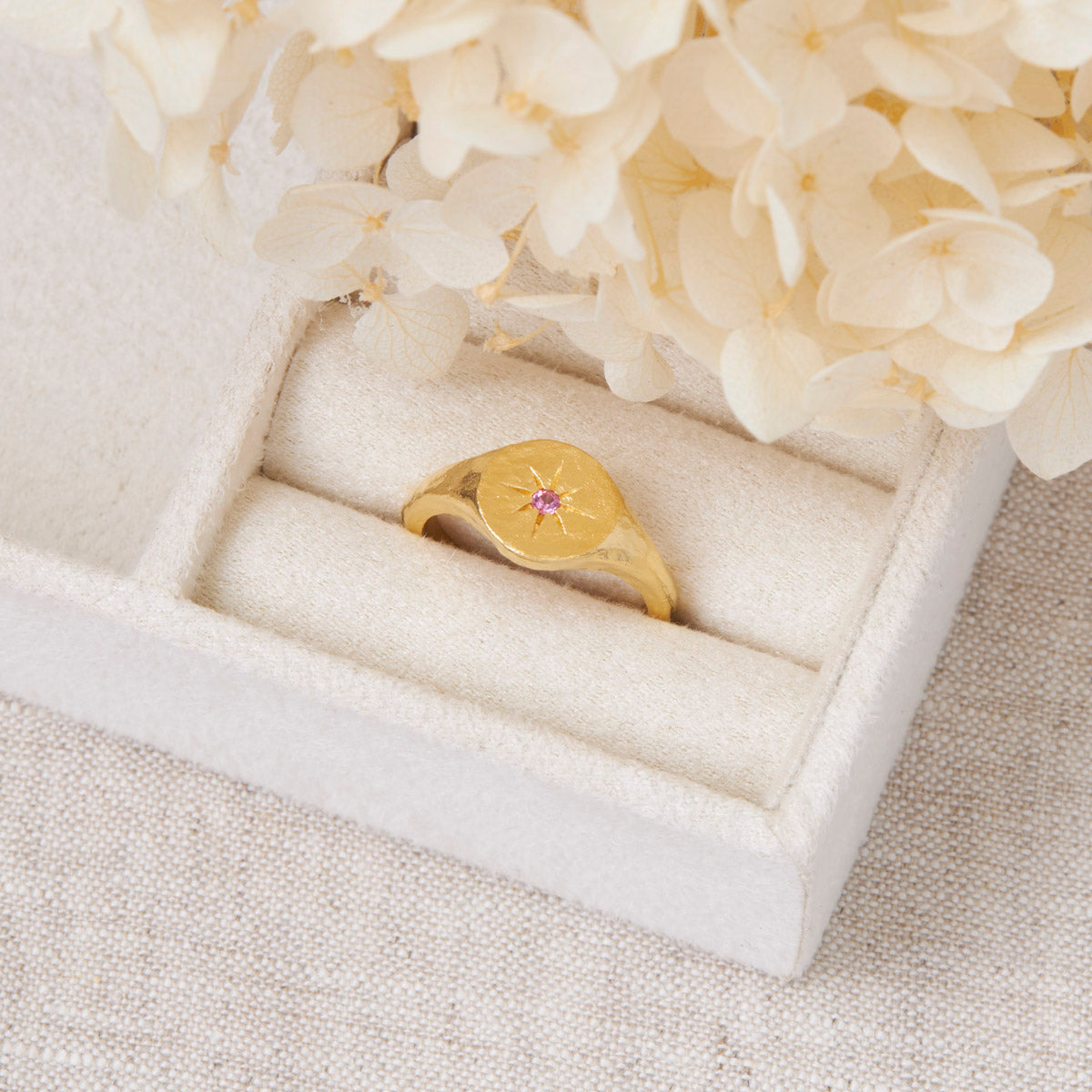 Enchanted Star Pink Tourmaline Ring Gold