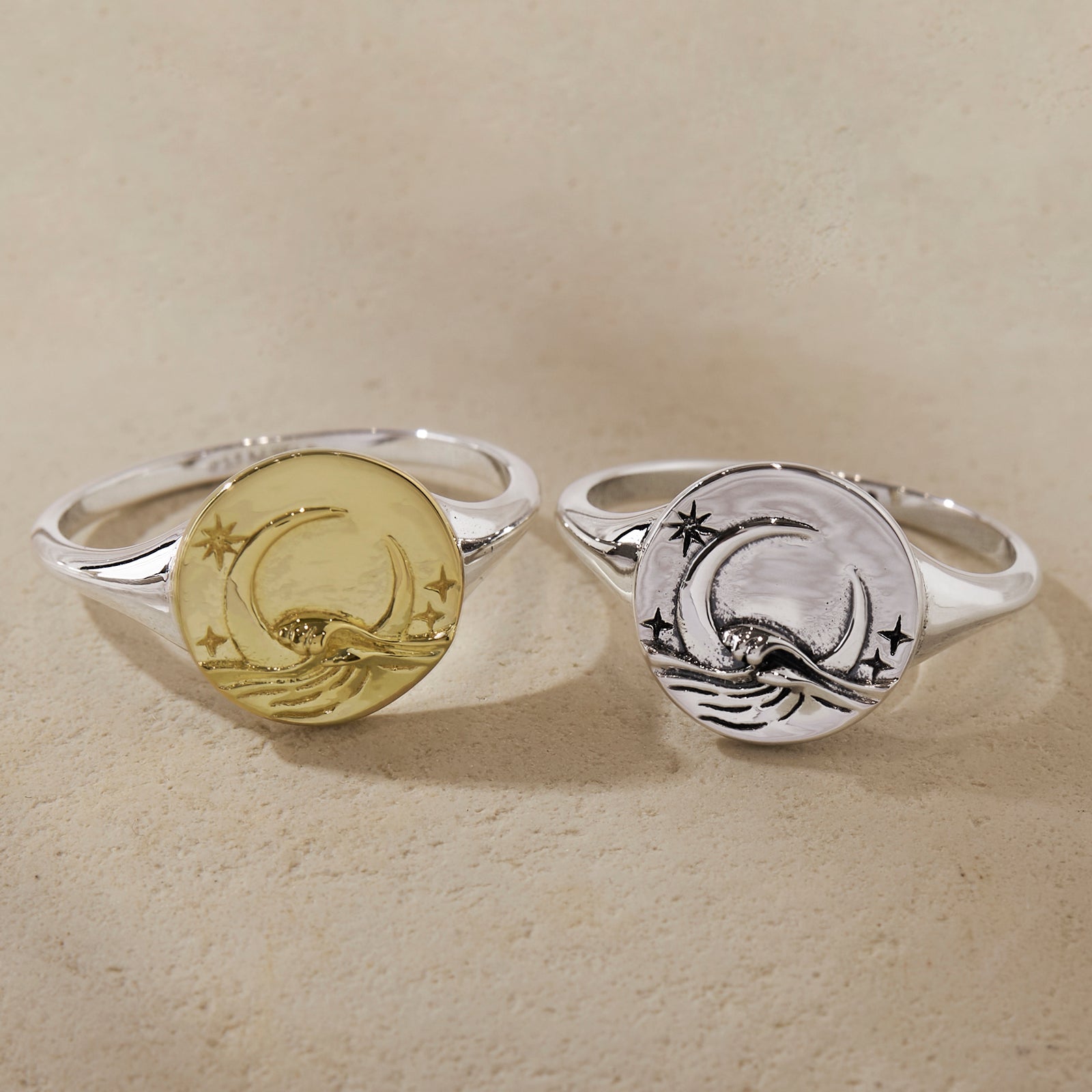 Moonlit Waves Ring