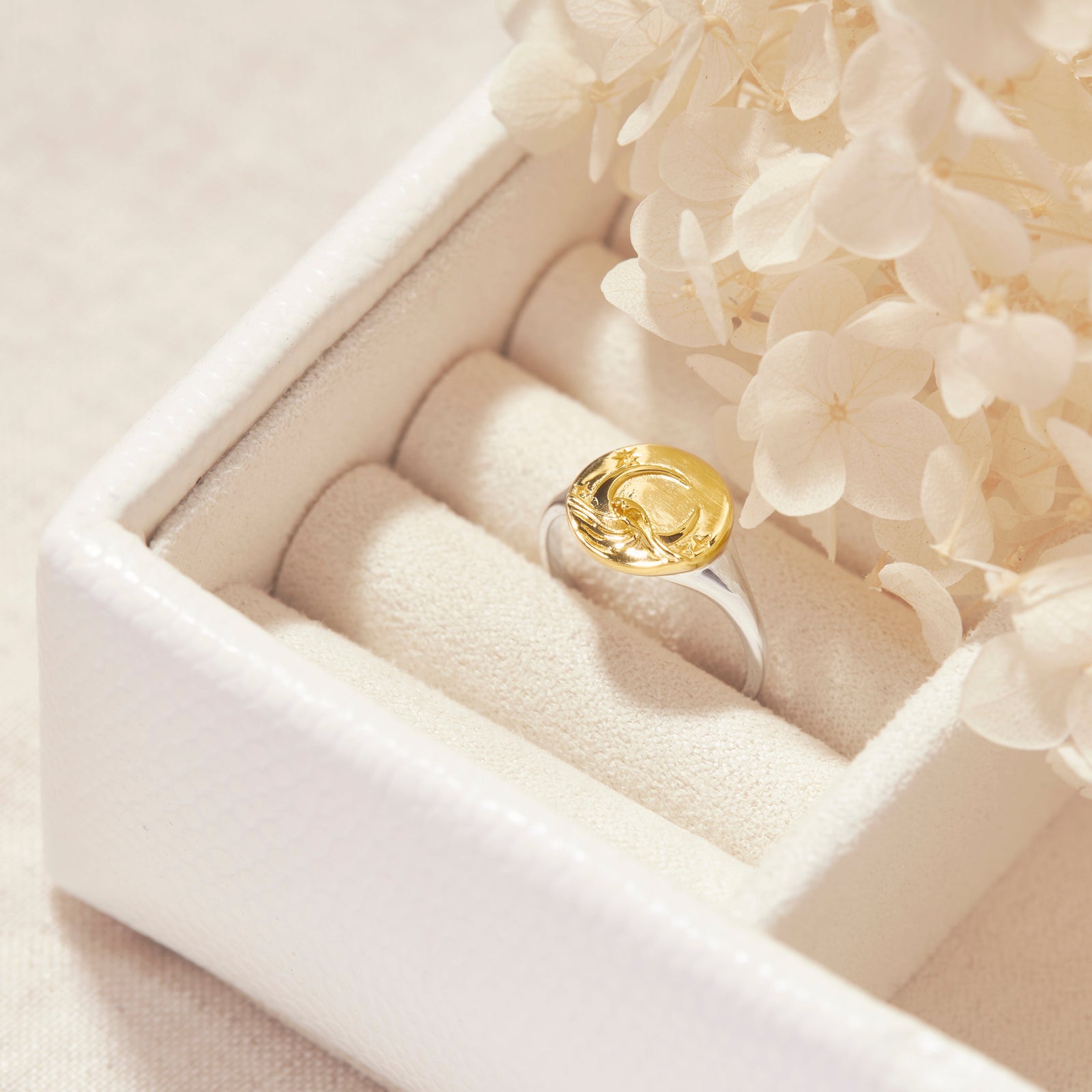 Moonlit Waves Ring Two Tone