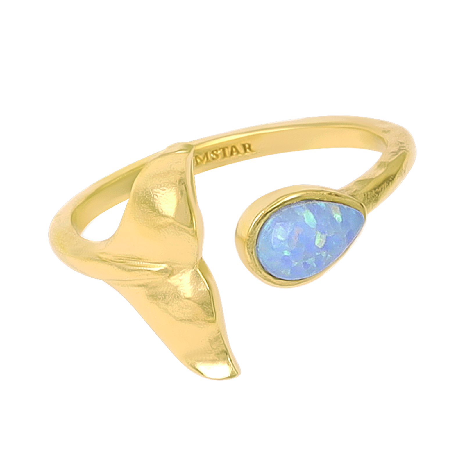 Whale Tail Opal Ring Gold