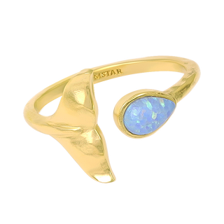 Whale Tail Opal Ring Gold - 5