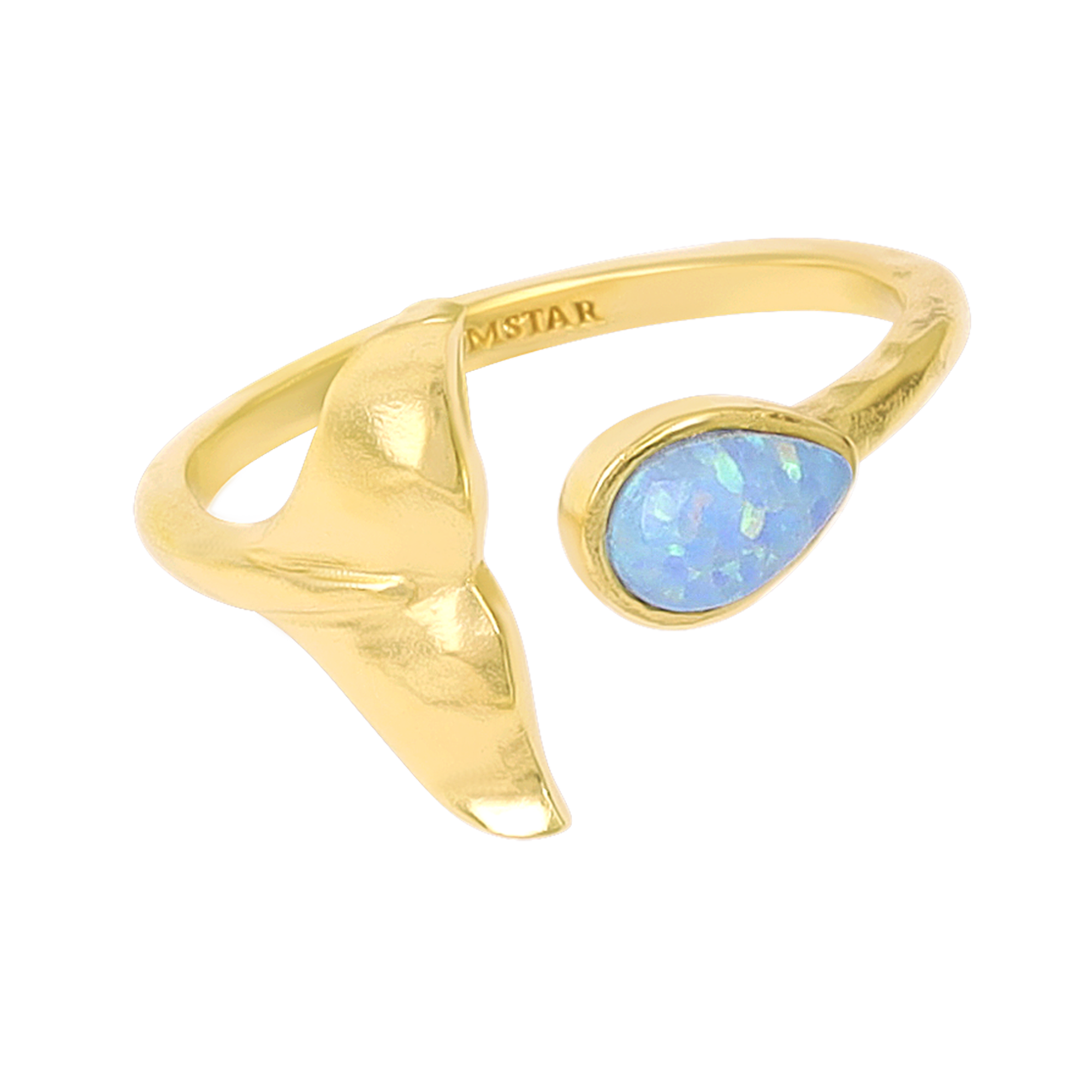 Whale Tail Opal Ring Gold