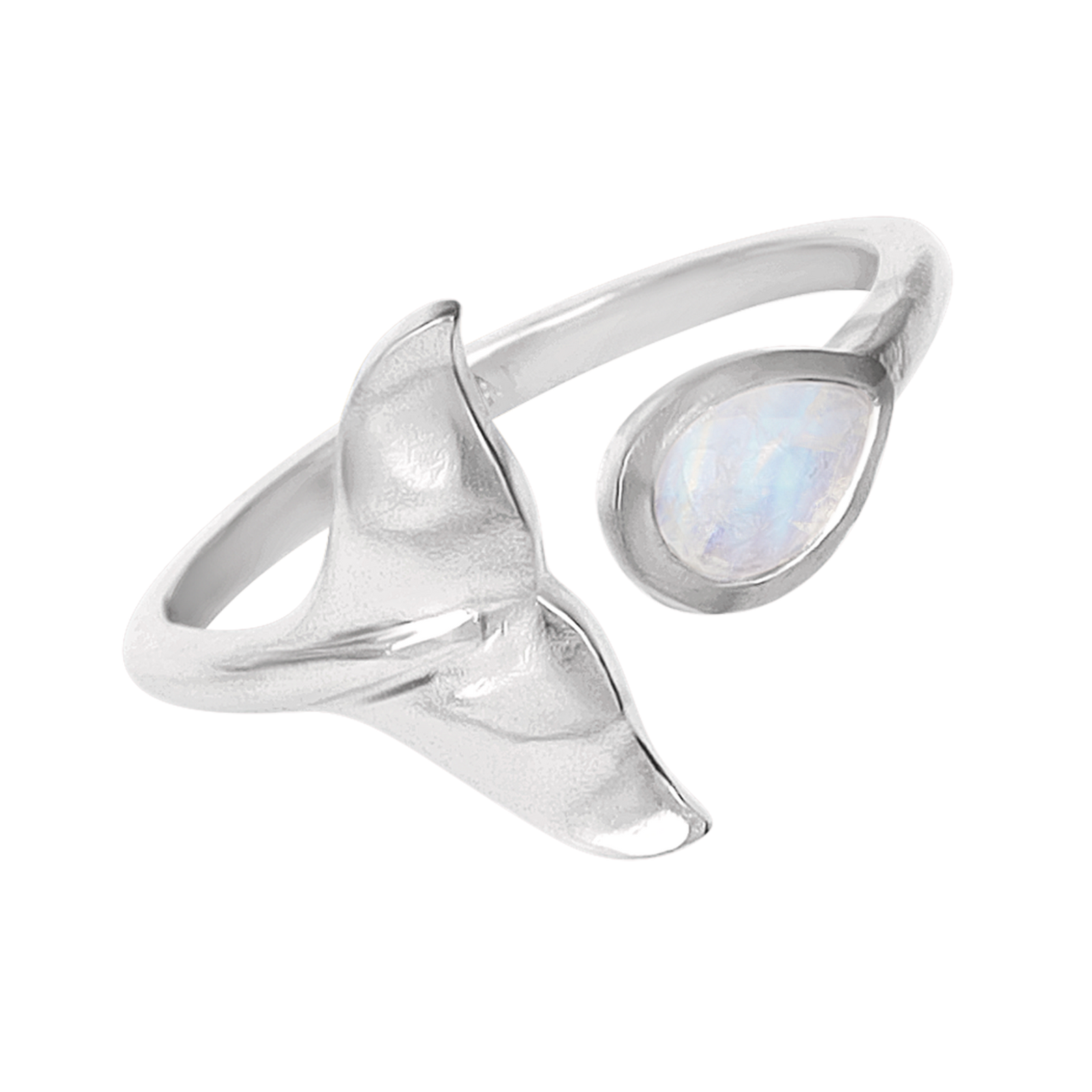 Whale Tail Moonstone Ring