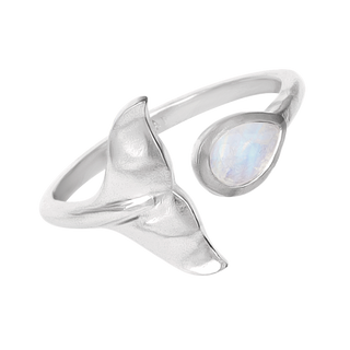 Whale Tail Moonstone Ring - 5