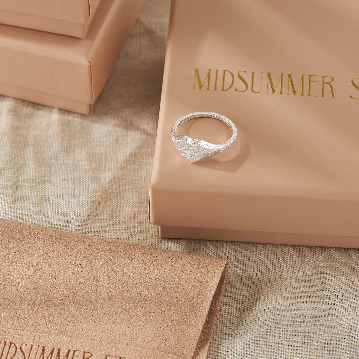 Textured Amore Signet Ring