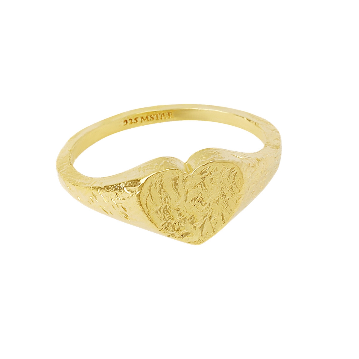 Textured Amore Signet Ring Gold