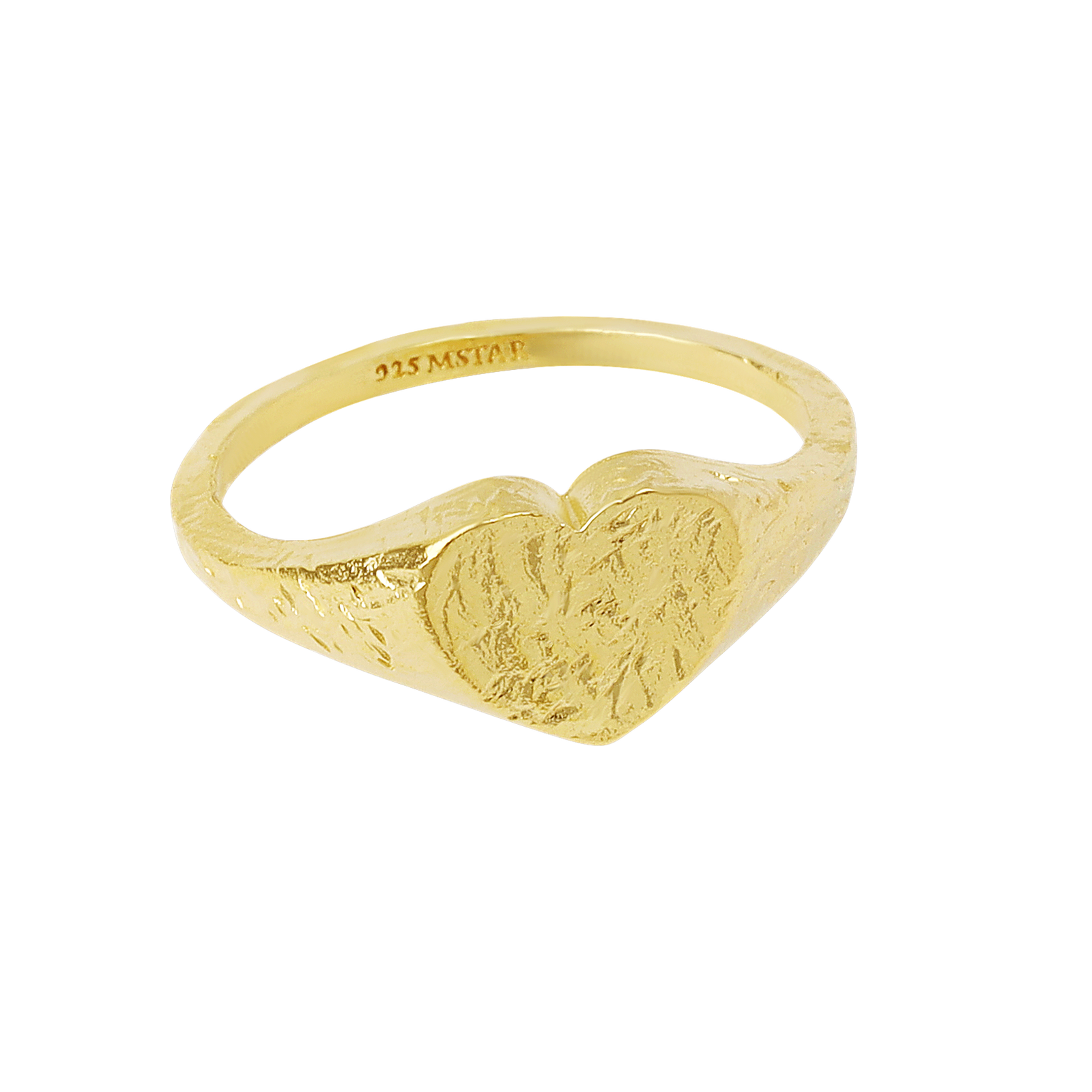 Textured Amore Signet Ring Gold